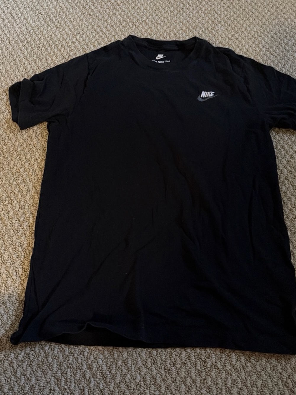 Nike Black Short Sleeve Crew T-Shirt with White Logo